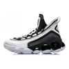 Li Ning Non slip Lightweight Mid top Vintage Basketball Shoes Men's Black White AGBP127-1