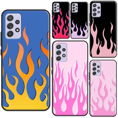 Coque Esthétique Flamme Bleu Clair Rose Feu Pour Samsung A52 A12 A32 A42 A72 A51 A71 A31 A11 A40 A50 A70 A02S A21S