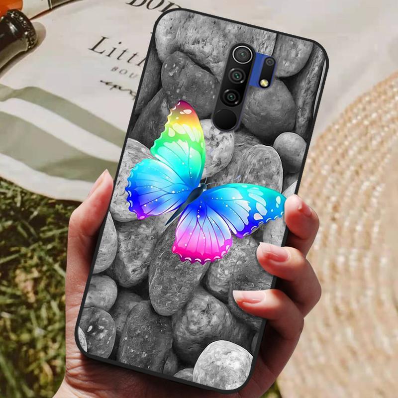 Für Xiaomi Redmi 9 Hülle Katze Blume Wolf Cover Silikonhülle Für Redmi 9 redmi9 Cover Bumper 6.53" Stoßfeste Handy Coque Hülle