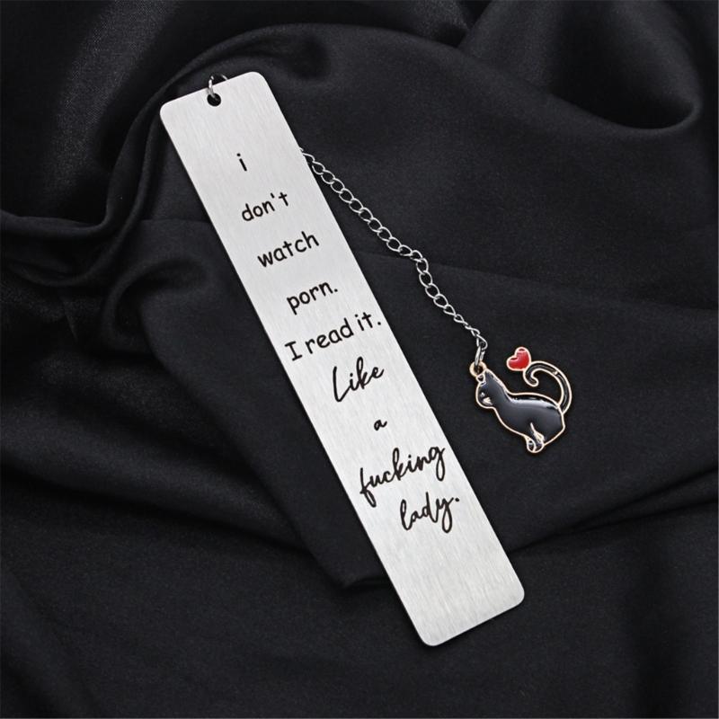 Stainless Steel Bookmarks Chain Bookmarks Cats Pendant Bookmarks Metal Book Mark Book Page Divider Gift for Book Lover