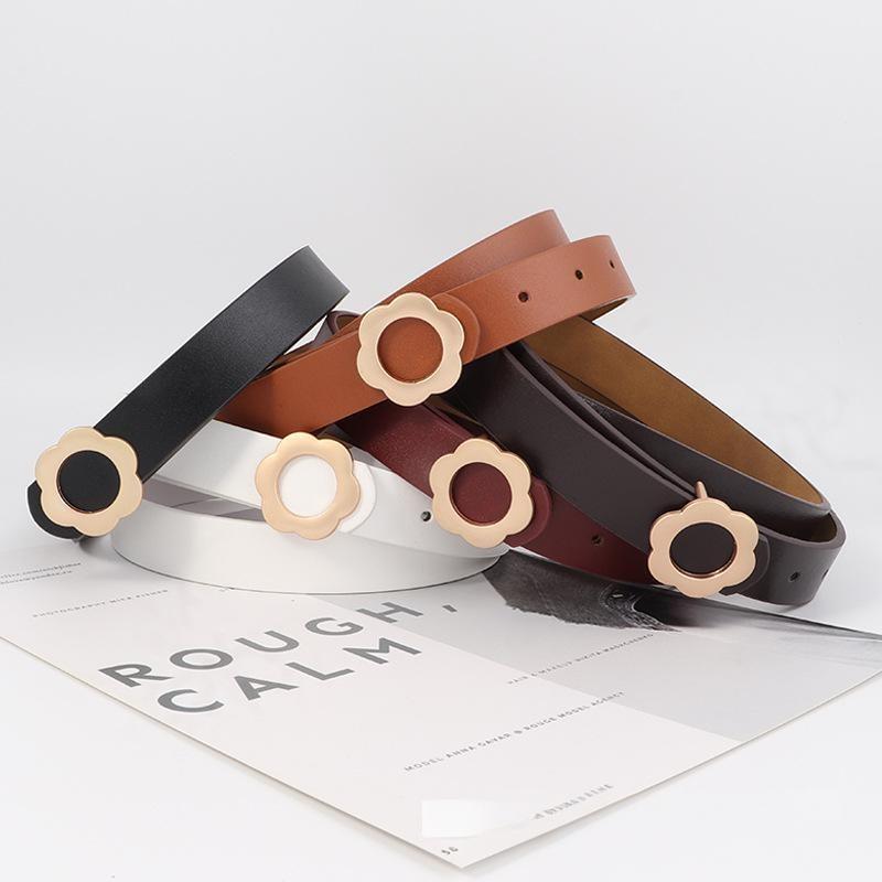 Classic Pu Leather Belt For Women With Alloy Flat Clasp For Office And Casual Looks