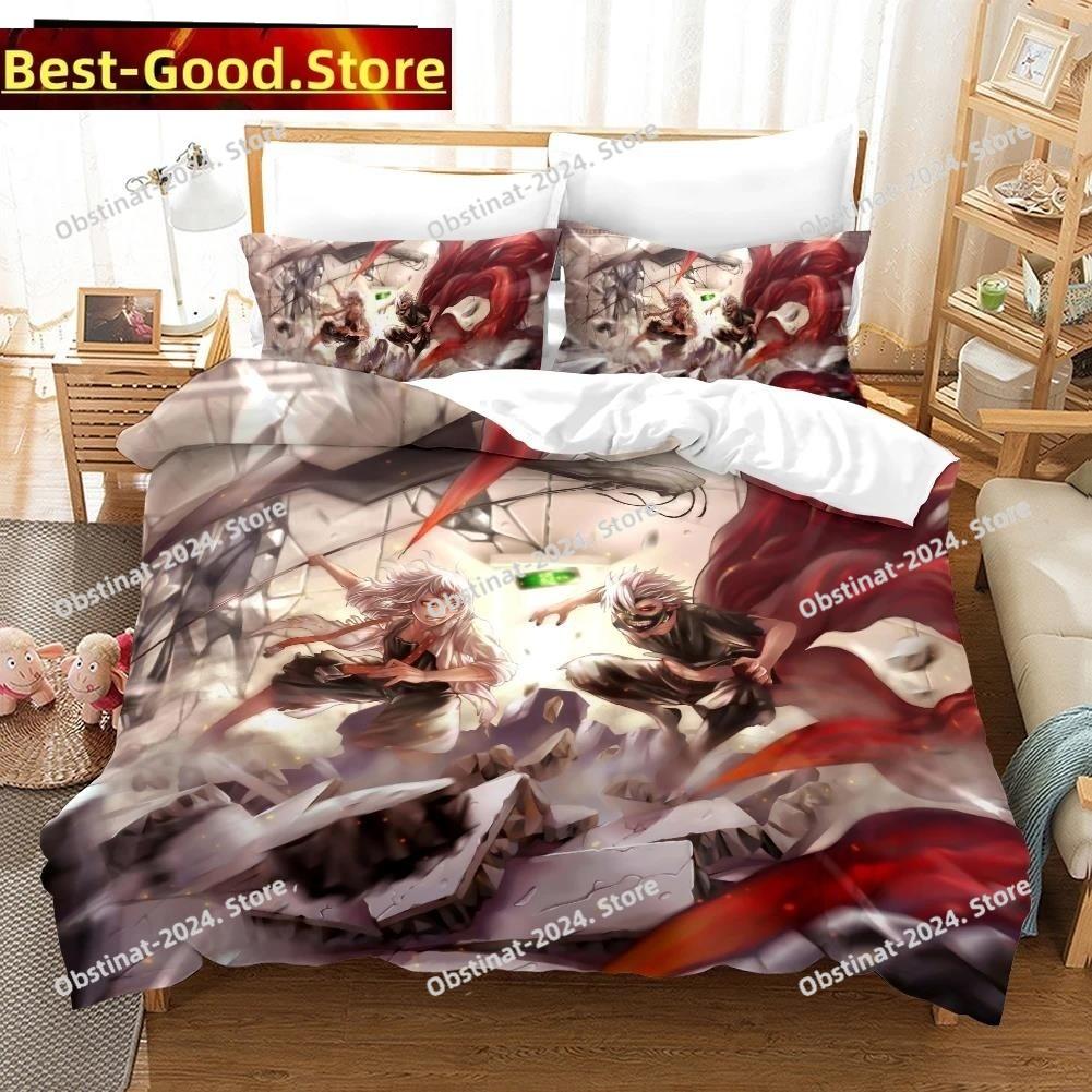 3D Tokyo Ghoul Kaneki Ken Bedding Set Printed Bed Set Duvet Cover Sheet Pillowcase Bed Soft Quilt Cover Full Queen King Size