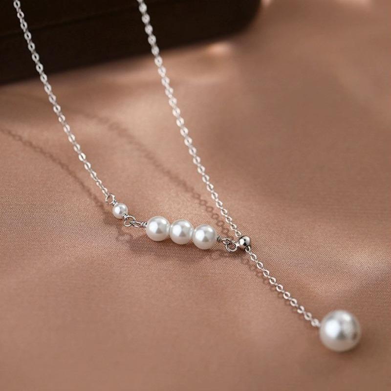 Sweater Chain Pearl Jewelry Necklace Temperament Round Beads Small Sweet Potato Recommended Shijia Pearl Necklace