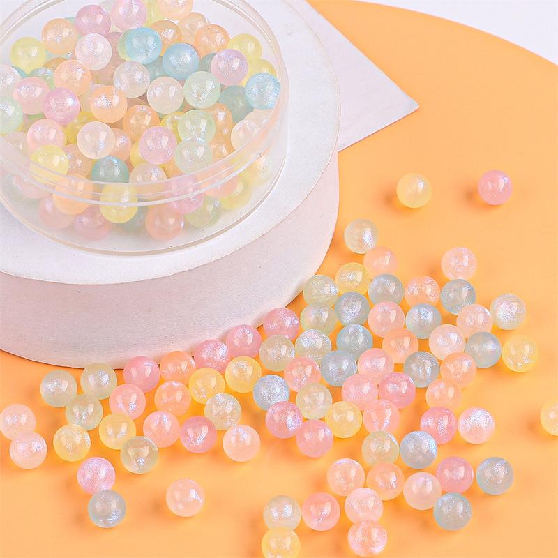 Acrylic Iridescent Mermaid Poreless Loose Beads Handmade DIY Phone case Decorative Material Jewelry Accessory Round Beads