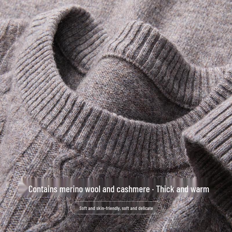 

Jinju Men s Merino Wool & Cashmere Blend Crew Neck Pullover Sweater 2XL