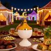 Decorative Ramadans Metal Candy Dish with Lid Islamic Party Tray For Seasonal Displays And Everyday Storage Purposes