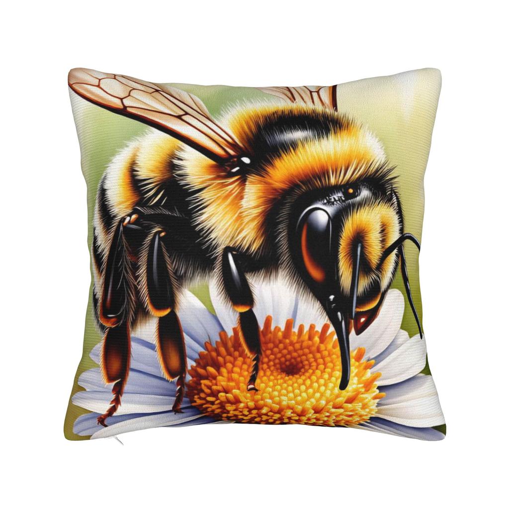 Bee and Flowers Pillow Cover Comfy Cushion Cover Fashion Pillow Case For Sofa Home Decoration