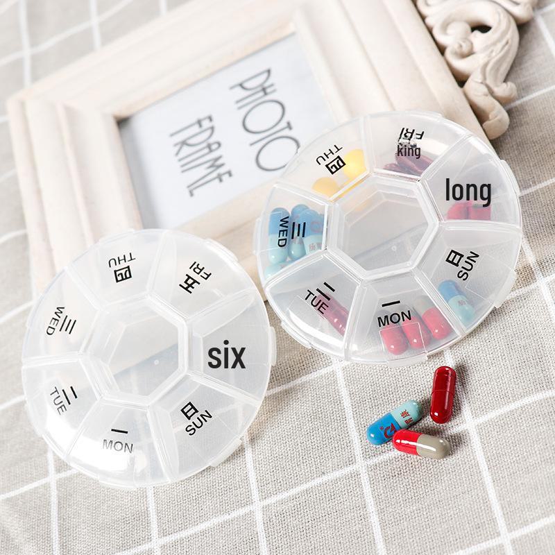 Kompakter 7-Tage-Pillenorganisator: Mini Runde Transparente Aufbewahrungsbox