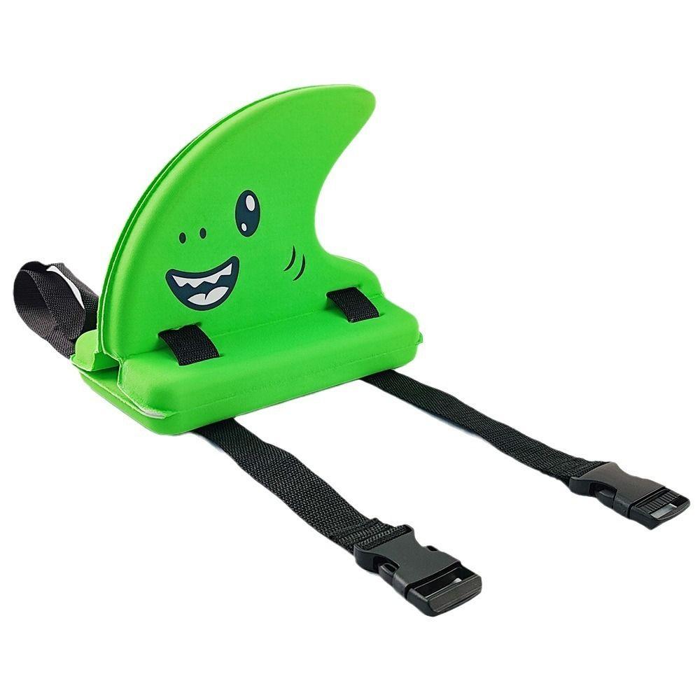 

Safety Buckle Shark Fin Swimming Aid Dual Airbags Safety Swim Trainer for Kids Adult зелёный