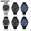 Sanda Men's Waterproof Business Watch - Steel Band, Luminous, with Small Seconds and Simple Calendar.