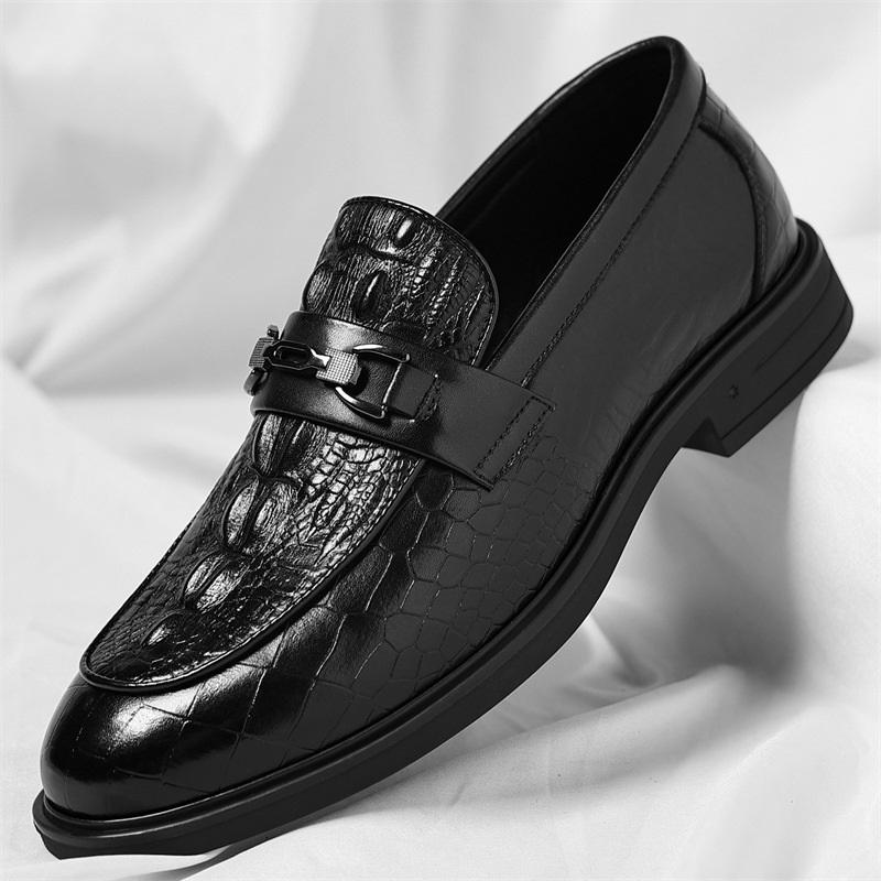 Fashion New Arrival British Black Brown Business Formal Leather Shoes for Men Designer Slip On Wedding Prom Homecoming Footwear