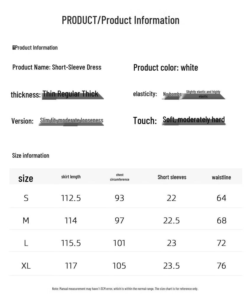 Women's Short Sleeve White A-Line Chiffon Midi Dress