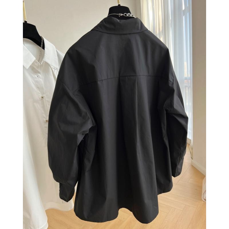 Plus Size Blouses for Women Turn Down Collar Puff Sleeve Single Breasted Shirts Casual Loose Spring Autumn Vintage Clothing