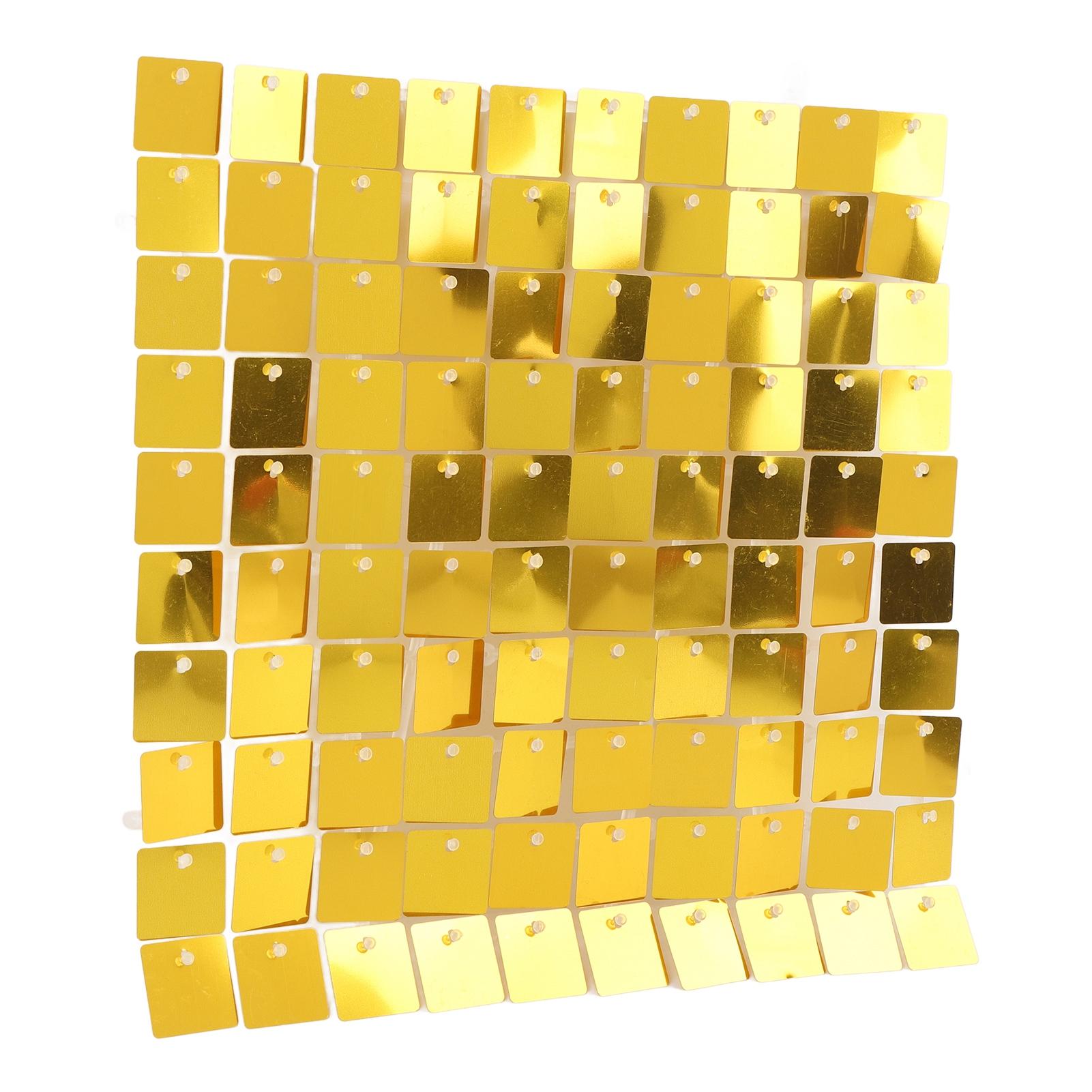 

8 шт. блестящие фоновые панели Foursquare Sequin Wall Backdrop для дня рождения, свадьбы, вечеринки золотой