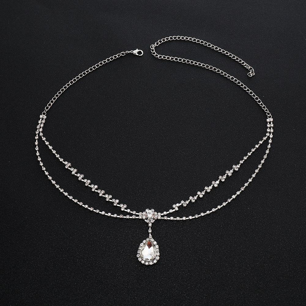 

Rhinestone Elegant And Multi Layer Chain Design Women Silver Jewelry Headwear серебряный