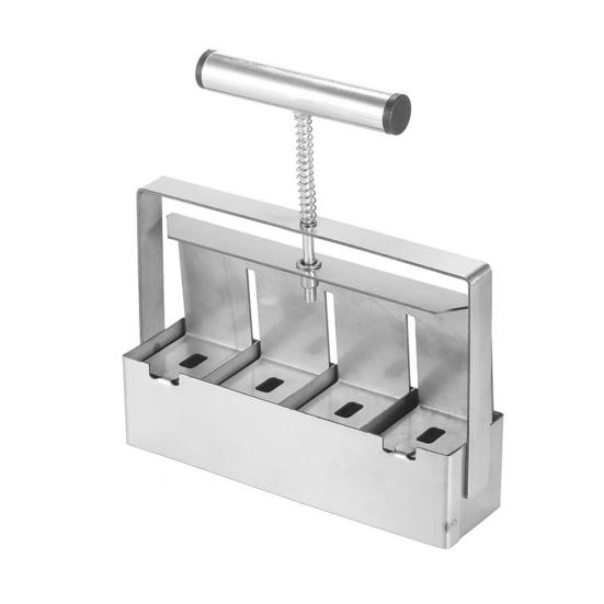 

Cell Soil Block Maker 4-Cell/8-Cell Aluminum Alloy Soil Block Mold Manual Soil Blocking Tool with Seeds Pins for Seeds Stater Tray Outdoor Plants 4pcs