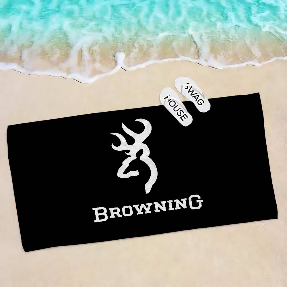 B-Brownings Logo Anime Beach Swimming Towel Soft Absorbent Washcloth Children's Gifts for Kids Travel Camping Gym