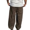 American leopard print wide-leg jeans design sense retro high waist thin loose mopping jeans