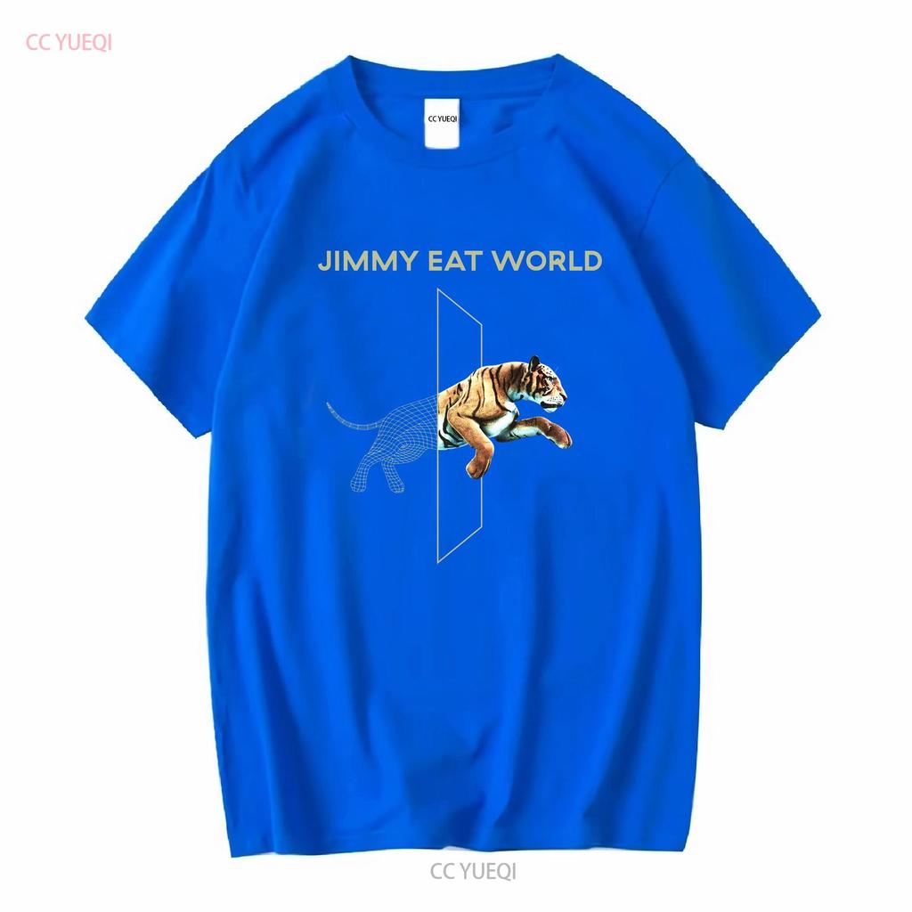 Jimmy Eat World Jumping Tiger Olive Green T Shirt Size Medium vintage Washed designer clothes Stretched Versatile fashion