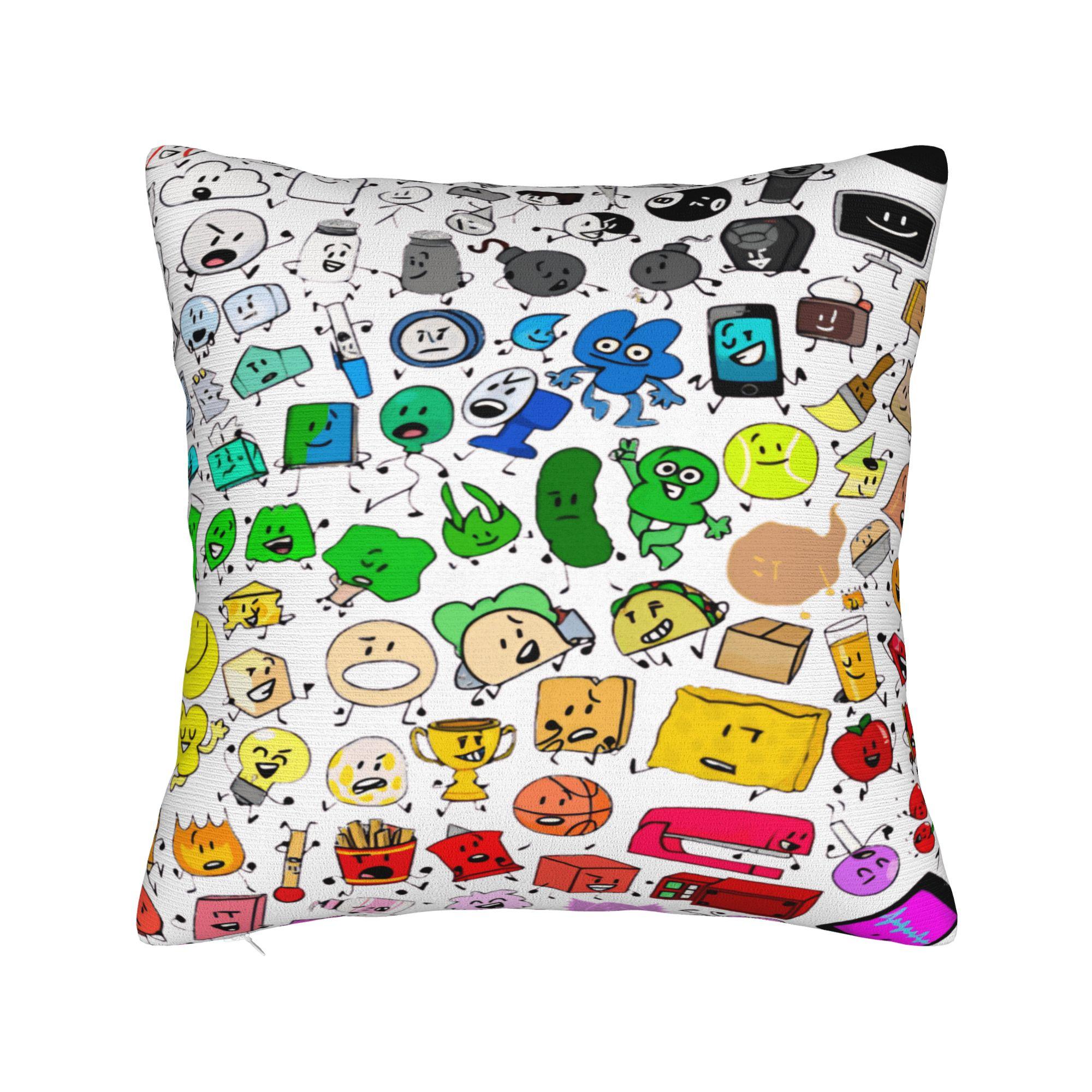 Мультяшная наволочка BFDI Ретро Модная наволочка для дивана кресла спальни Дизайнерские наволочки Подарок на день рождения 12x12Inch