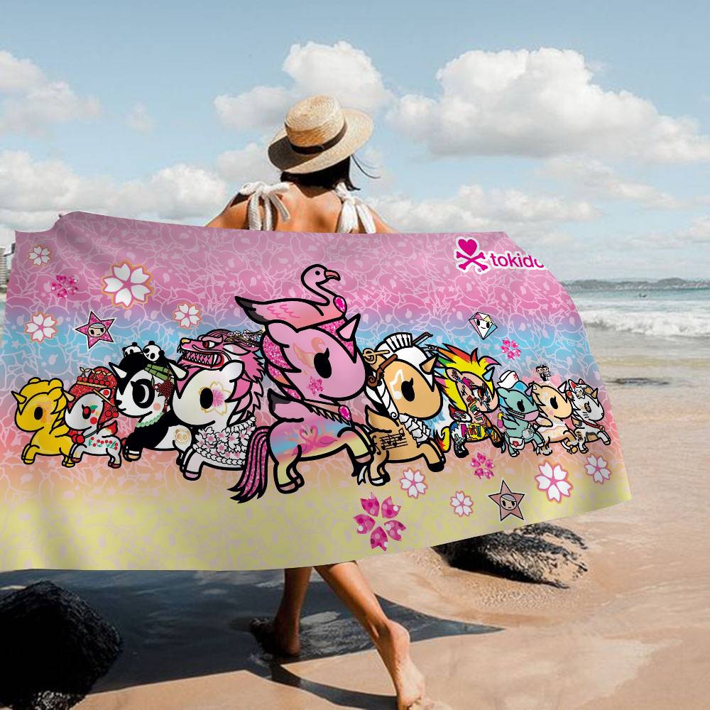 Japan Tokidoki Anime Badetuch Mikrofaser Weich Wasserabsorbierend Atmungsaktiv Für Mädchen Kinder Dekoratives Cartoon Strandtuch