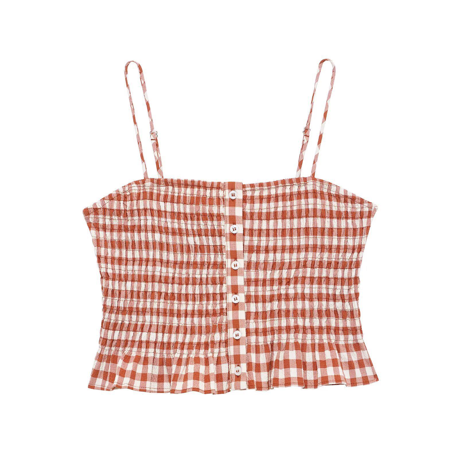 

TAOP&ZA Женский элегантный клетчатый камзол-топ и юбка миди L