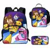 Kids School Backpack Set With Lunch Bag Pencil Case - Cartoon Print Lightweight Ergonomic Design Grade 1-2 Students