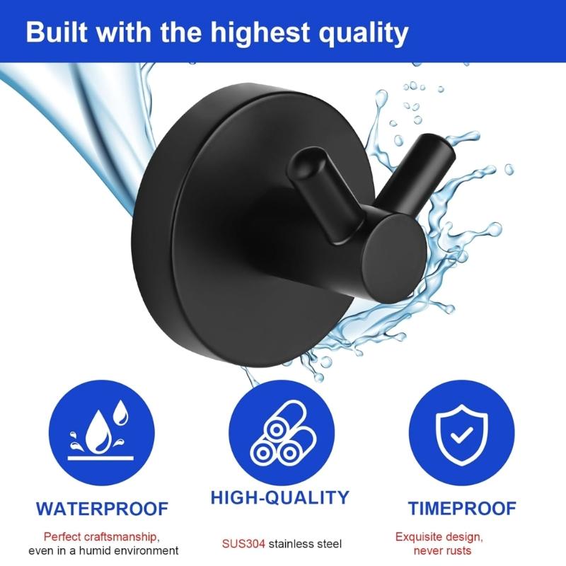 Dwuhakowy Uchwyt Ścienny Odporny na Korozję Stal Nierdzewna Łazienka Kuchnia Artykuły