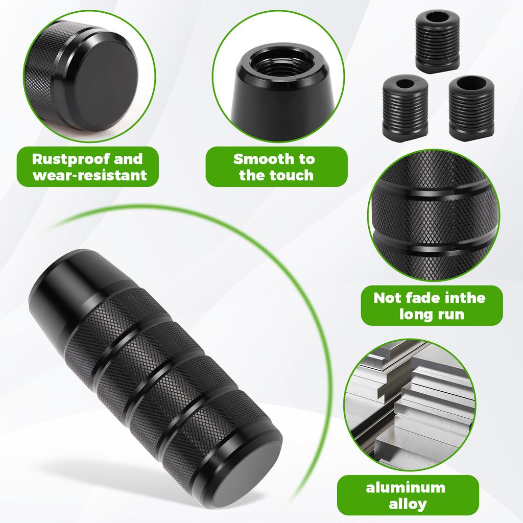 Car Shifter Knob 3.74in Aluminum Automotive Shift Knob with 3 Threaded Adapters M8 M10 M12 Car Gear Shift Style Handle for Cars