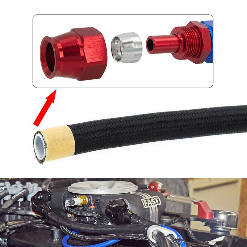 Free Shipping 10/20 FEET 3m/6m AN6 AN8 AN10 PTFE Oil Fuel Hose NYLON Braided Inside PTFE