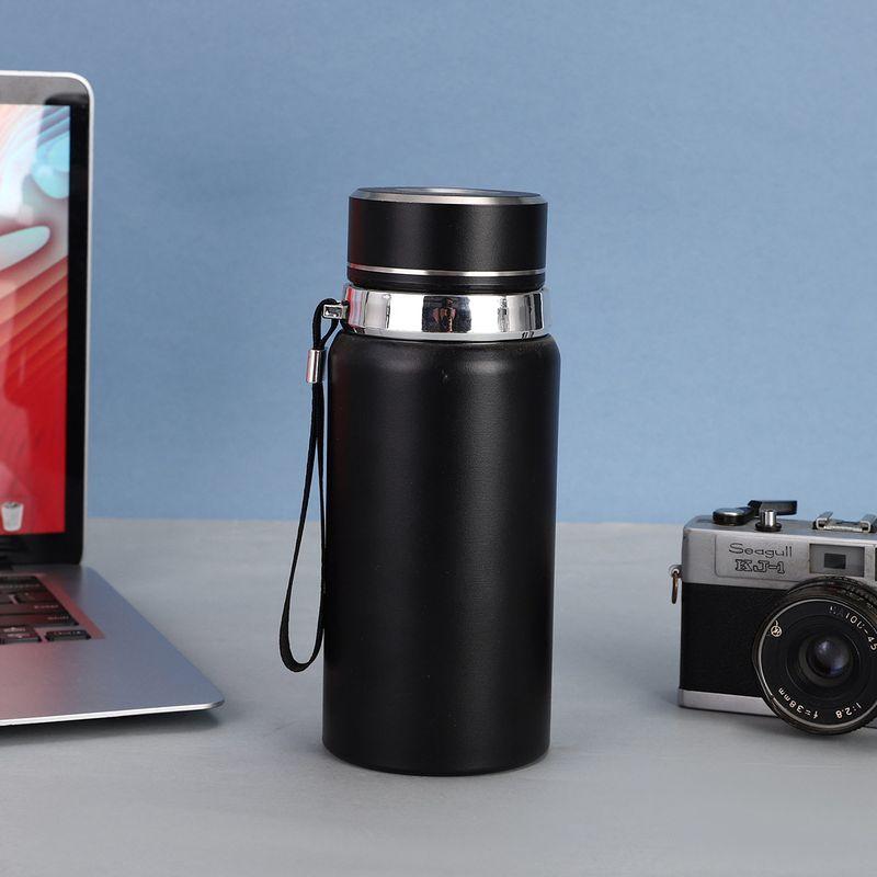 316 Stainless Steel Solar Kettle with Tea-Water Separation, Large Capacity Thermos Cup, Sports Water Bottle with Strap, Business Gift Water Cup