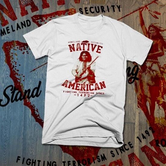 

Native American Indian tee Indigenous Warrior Headdress Tribal War T-Shirt new S