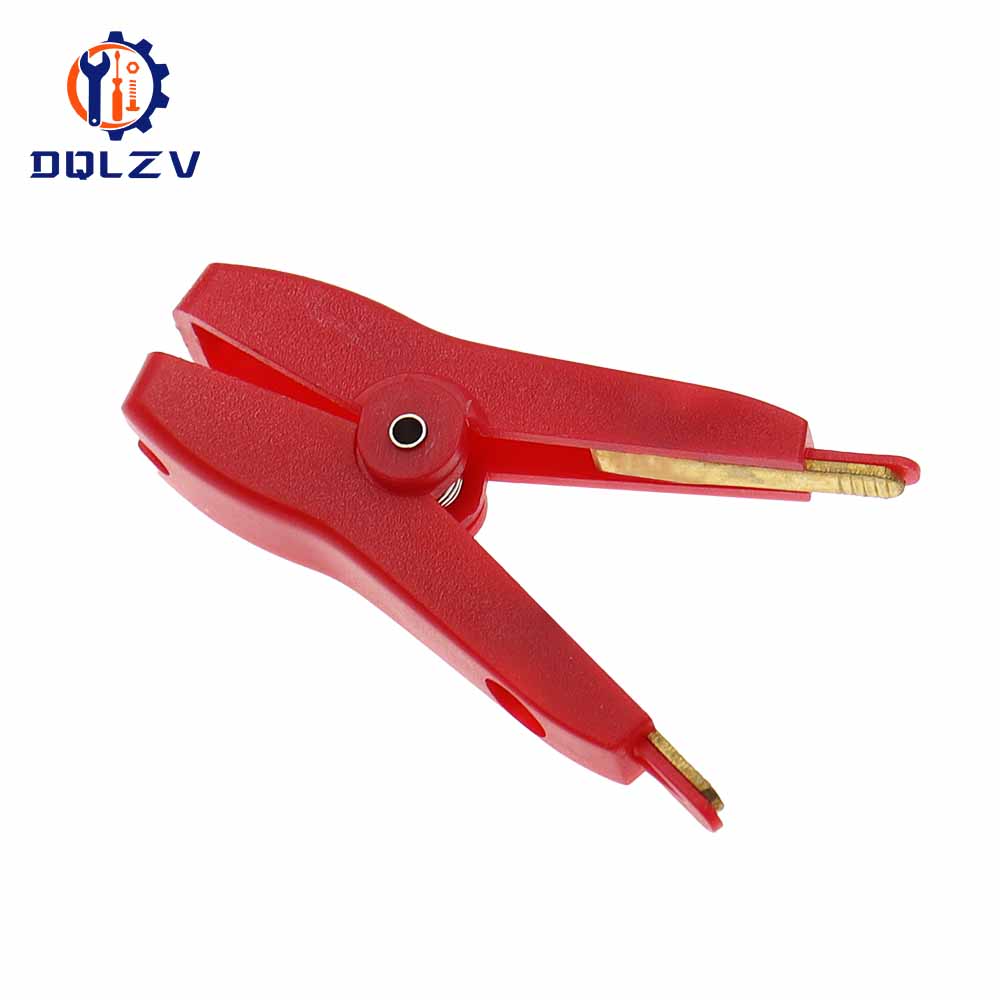 5PCS Insulated 5A Flat Crocodile Clip, 52mm LCR Kelvin Copper Brass Alligator Clamp, Cable Battery Metal Test Clips
