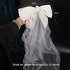Gauze Wedding Bridal Veil Multi Layer Pearl Bow Veil Retro White Bridal Tulle  Wedding Photos