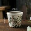 Retro Blue & White Distressed Ceramic Succulent Pot – Simple Decorative Vase for Green Plants & Flowers