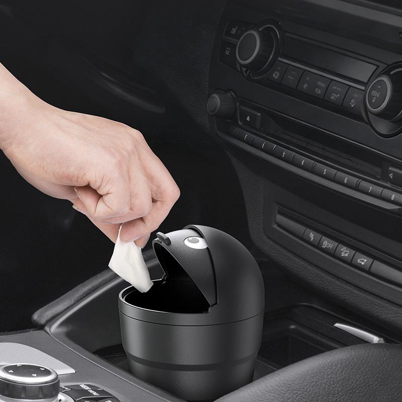 Cute Car Trash Can Universal Fit 2L Swing Lid Organizer Durable Storage Box for Auto Office and Home Use