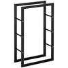 Firewood Rack Metal 60 x 25 x 100 cm Stacking Aid Steel Frame up to 100kg Outdoor for Garden Terrace Black