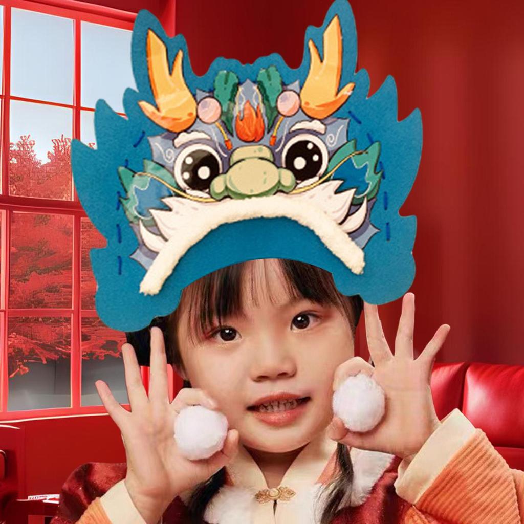 Chinese New Year Dragon Hat Dimensional New Year Party Animal Hat Year of Dragon Cute Year of The Dragon DIY Hat Dragon Head Hat