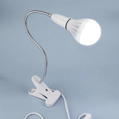Uchwyt na lampę biurkową 360 stopni E27 Gniazdo lampy z gęsią szyją, zaciskany kabel z włącznikiem/wyłącznikiem do domowej rośliny