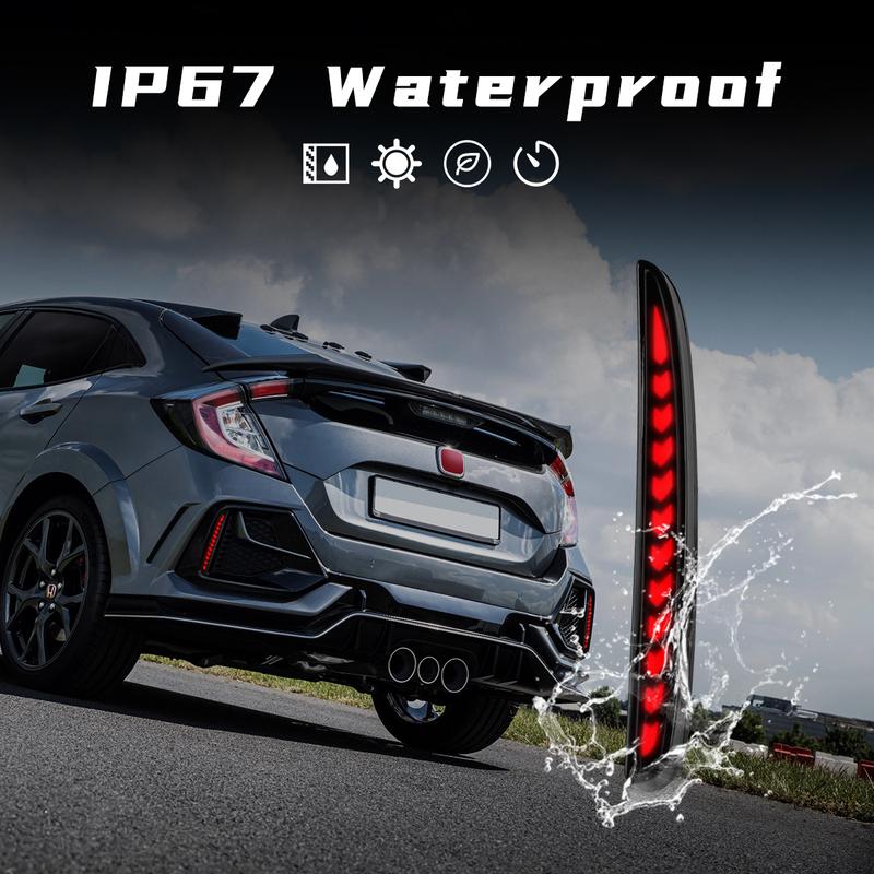 For Honda Civic Type-R Sl Hatchback 2016 2017 2018 2019 2020 LED Rear Bumper Reflector Lights Brake Dynamic Turn Signal Lamps