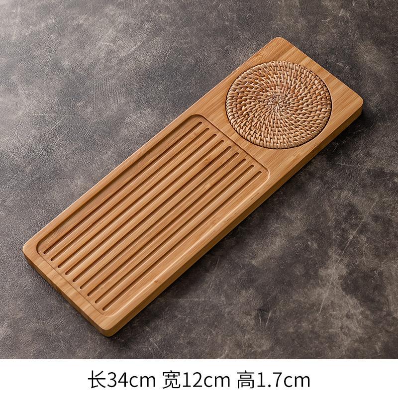 Walnut tea tray Household Kung Fu tea set tray Small dry brewing tea table Bamboo tea sea tea saucer Japanese drain tray