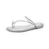 Fashion pearl rivets clip toe slippers women crystal beading narrow band flip flops new summer beach slides shoes  sandalias mujer
