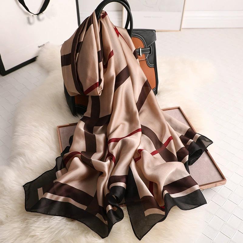 Korean Style Fashionable Satin Scarf Women Sunscreen Shawl Beach Wrap