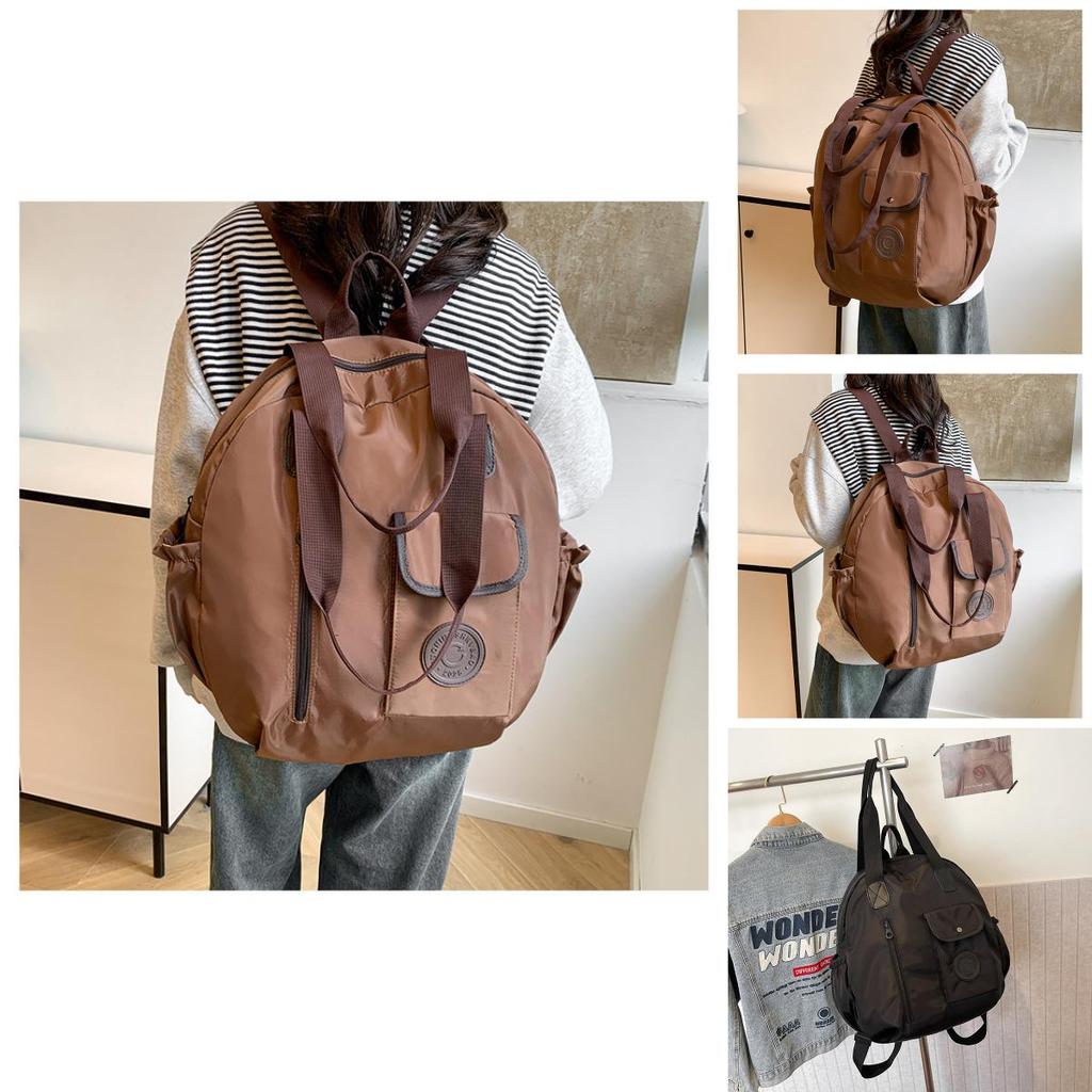 Stylish Large Capacity Nylon Backpack For Travel With Unique Design And Soft Structure