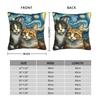 Van Gogh Couple Cat Square Pillow Case  Cushion Cover Fashion Polyester Decorative Throw Pillow Case Cover for Home 40*40cm