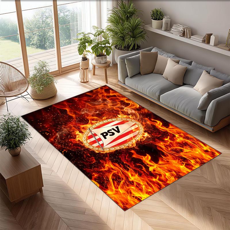 PSV Eindhoven FC Soccer Football Pattern Soft Area Rug Non Slip Indoor Floor Carpet Sports Decor Mat for Bedroom