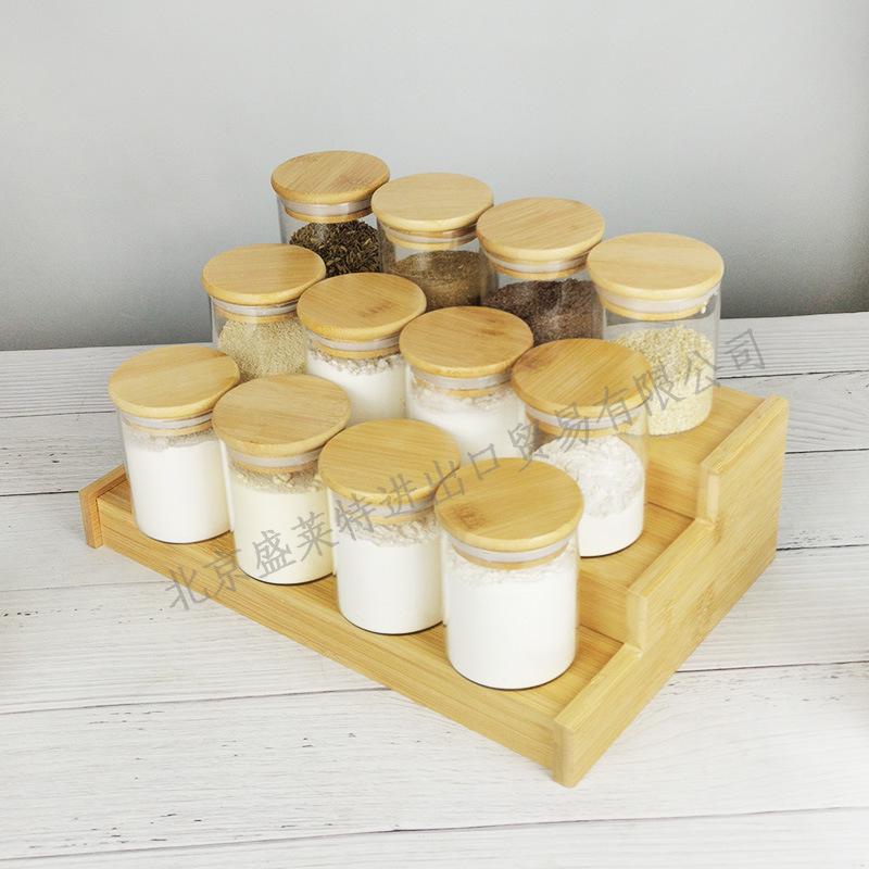 6-Piece Cross-Border High Borosilicate Glass Jar Set with 6oz Bamboo Lids and Labels