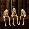 Festive Resin Figurine for Party Halloween Skeleton Statue, See Speak Hear No Evil Figurines, Creative Statue Festival Collectible Skull Decoration