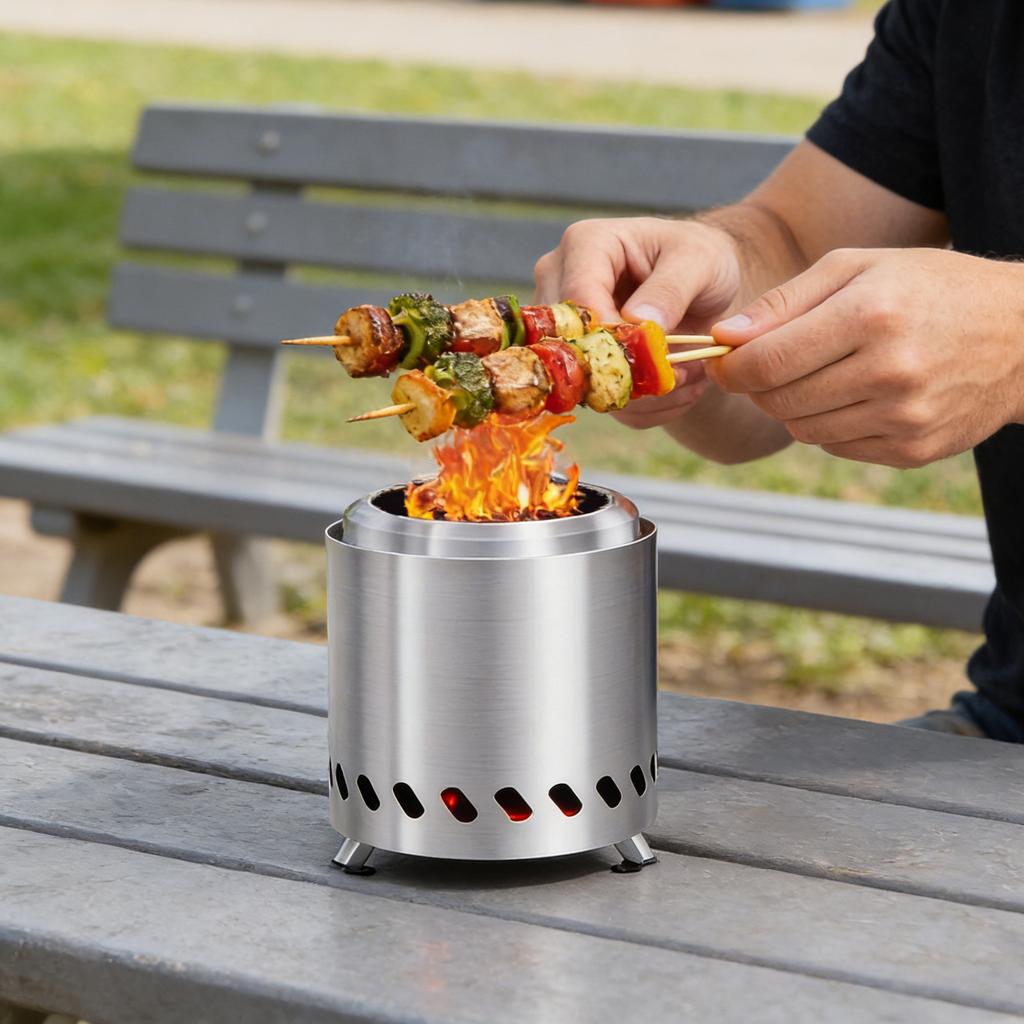 Tabletop Fire , Made Of Stainless Steel, , Portable And Safe To Use, Suitable For Outdoor Patios And Gardens.