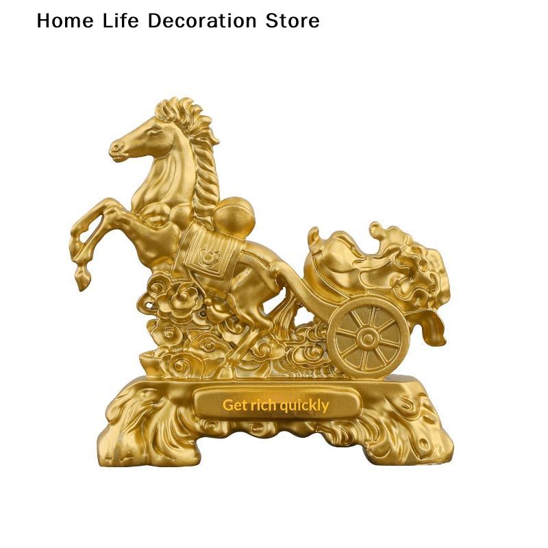 Copper Statue 2026 Year Of The Horse Feng Shui Zodiac Animal Sculpture Fortune Wealth Ornament For Desktop Bookshelf Decorative
